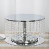 8'' Metal Crystal Cake Stand Cake Holder Cupcake Stand Dessert Tower Wedding Party Display with Acrylic Chains - Silver view 2