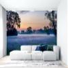 Niwo ART - Morning Mist Flowers Field, Removable Wall Mural | Self-Adhesive Large Wallpaper (96"x144") view 3