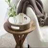 Kate and Laurel Ehrens Boho Wood Tray, 15 Inch Diameter, Natural and White, Round Accent Tray for Transitional Decor view 2