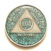 27 Year AA, Aqua, Turquoise, Blue, Bling, Glitter, Medallion, Bling, Chip, Coin, Token view 1