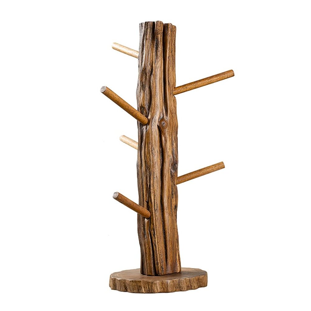Coffee Mug Holder,Mug TreeMug Holder Made of Solid Wood,Solid Wood Tea Cup Holder High Foot Cup Holder Wooden Coffee Cup Holder,Mug Hook,Mug Stand,Coffee Cup Dryer with 6 Hooks