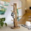Coffee Mug Holder,Mug TreeMug Holder Made of Solid Wood,Solid Wood Tea Cup Holder High Foot Cup Holder Wooden Coffee Cup Holder,Mug Hook,Mug Stand,Coffee Cup Dryer with 6 Hooks view 2