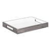 Kate and Laurel Ehrens Modern Wooden Tray, 13 x 17, Gray and White, Sophisticated Accent Tray for Farmhouse Decor view 1