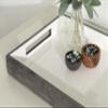 Kate and Laurel Ehrens Modern Wooden Tray, 13 x 17, Gray and White, Sophisticated Accent Tray for Farmhouse Decor view 3
