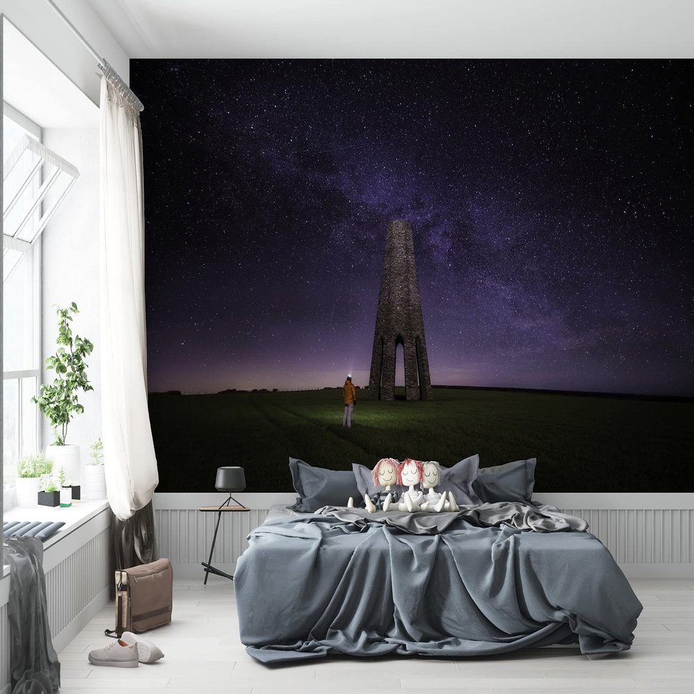 Niwo ART - The Daymark Devon Night Milky Way Galaxy, Removable Wall Mural | Self-Adhesive Large Wallpaper (96"x144")