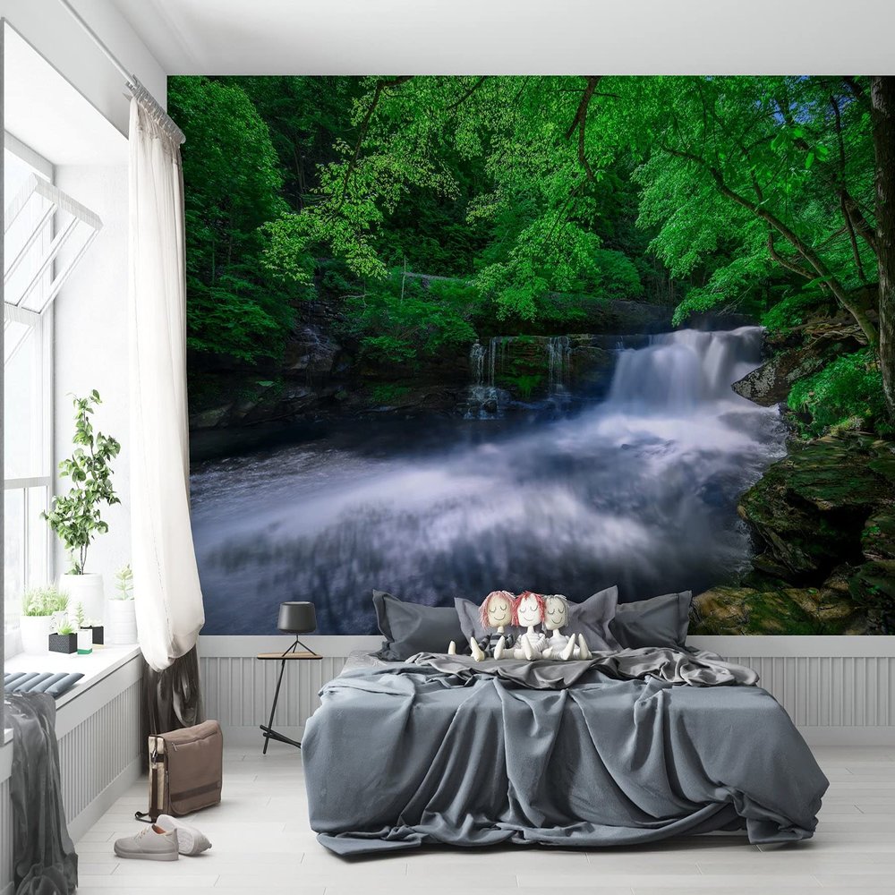 Niwo ART - Forest Creek 2, Removable Wall Mural | Self-Adhesive Large Wallpaper (64"x96")