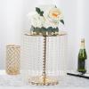 16'' Metal Crystal Cake Stand Cake Holder Cupcake Stand Dessert Tower Wedding Party Display with Acrylic Chains - Gold view 1