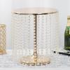 16'' Metal Crystal Cake Stand Cake Holder Cupcake Stand Dessert Tower Wedding Party Display with Acrylic Chains - Gold view 2