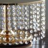 8'' Metal Crystal Cake Stand Cake Holder Cupcake Stand Dessert Tower Wedding Party Display with Acrylic Chains - Gold view 3