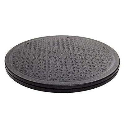 12 Inch Duty Rotating Swivel Steel Stand for Monitor TV Turntable Lazy Susans Black Round Shape