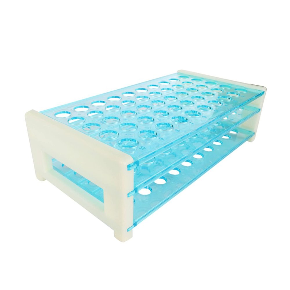 STZJBD Lab Plastic Test Tube Rack Holder, Detachable Centrifuge Tube Rack Bracket, Spice Racks - 50 Holes (13/16mm Hole)(Size:215 * 110 * 62mm)