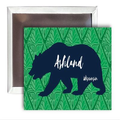 Ashland Wisconsin Souvenir 2x3-Inch Fridge Magnet Bear Design