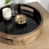 Kate and Laurel Ehrens Modern Wooden Tray, 15 inch Diameter, Natural and Black, Round Accent Tray for Farmhouse Decor view 3