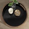 Kate and Laurel Ehrens Modern Wooden Tray, 15 inch Diameter, Natural and Black, Round Accent Tray for Farmhouse Decor view 4