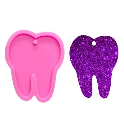 Shiny Glossy Tooth Dentists Shape Keychain Silicone Molds