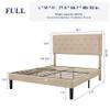 Allewie Full Size Button Tufted/Fabric Upholstered Bed Frame with Adjustable Headboard/Wood Slat Support/Mattress Foundation/Beige view 2