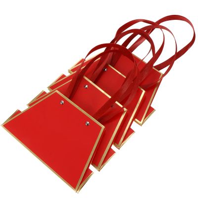 EXCEART Elegant Flower Bouquet Pouches 4pcs Paper Handbags for Bouquet Packaging for Anniversary