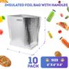 APQ Insulated Foil Bag With Handles, 6 x 6 x 6 Inches. 10 Pack Thermal Bags for Frozen Food. Metallized Foil Box Liners With Bubble Cushion. Shipping Bags for Food, Cosmetics view 2