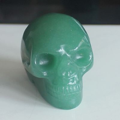 2'' Hand Carved Mixed Gemstone Crystal Skull Figurine Carving Home Decor (Green Aventurine)
