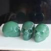 2'' Hand Carved Mixed Gemstone Crystal Skull Figurine Carving Home Decor (Green Aventurine) view 4