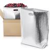APQ Insulated Foil Bag with Handles, 11 x 8.5 x 5.5 Inches. 5 Pack Thermal Bags for Frozen Food. Metallized Foil Insulated Box Liners with Bubble Cushion. Insulated Shipping Bags for Food, Cosmetics view 1