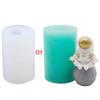 HELYZQ BAOKAJIXIRY 3D Astronaut Cake Ornaments Molds Clay Soap Silicone Mold for Cake Cupcakes Sugar Chocolate Jelly Decorations Baking Tools, Green, 6.5x7.9cm view 1