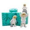 HELYZQ BAOKAJIXIRY 3D Astronaut Cake Ornaments Molds Clay Soap Silicone Mold for Cake Cupcakes Sugar Chocolate Jelly Decorations Baking Tools, Green, 6.5x7.9cm view 2