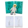 HELYZQ BAOKAJIXIRY 3D Astronaut Cake Ornaments Molds Clay Soap Silicone Mold for Cake Cupcakes Sugar Chocolate Jelly Decorations Baking Tools, Green, 6.5x7.9cm view 3
