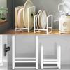 4PCS Plate Holders Organizer, Metal Dish Storage Dying Display Rack for Cabinet, Counter and Cupboard - White 2 Small and 2 Large view 1