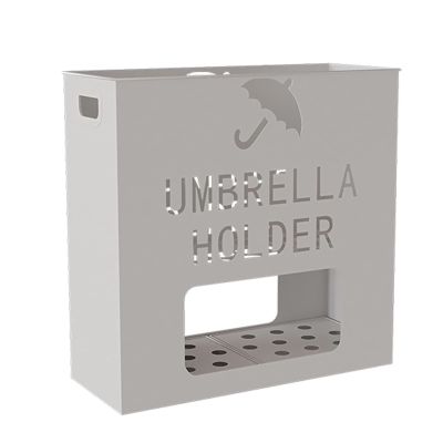 Umbrella Racks Commercial Metal Umbrella Stand Holder, Large-Capacity Entrance Umbrella Storage Rack for Hotel Offices, with Movable drip Tray, 3 Colors, 2 Sizes (Color : White, Size : 502050cm)