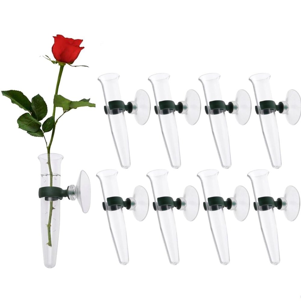 Floral Tubes: Water Storage Pipe for Fresh Flowers - 8Pcs Floral Water Tubes with Suction Cup Clear TPU Flower Stem Holders for Arrangements