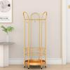 Umbrella Racks Golden Metal Umbrella Stand Holder, Decorative Umbrella Basket at The Entrance of The Hotel Cafe, Hollow Umbrella Bucket with 4 Hooks view 2
