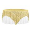 Gold Chemical Lace Square Table Overlay - 90" x 90" (1 Pc.) - Perfect for Weddings & Special Events view 1