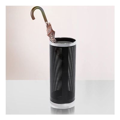 Umbrella Rack Hua Modern Metal Stainless Steel Umbrella Stand, Round Umbrella Bucket, Suitable for Home Hotel Office, Store 8-10 Umbrellas, 22x22x55cm