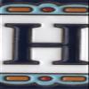 Spanish 7.5cm x 3.7cm Abstract Hand-Painted Ceramic Numbers, Letters, Tiles & Filigree Metal Frames (H) view 1