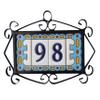 Spanish 7.5cm x 3.7cm Abstract Hand-Painted Ceramic Numbers, Letters, Tiles & Filigree Metal Frames (H) view 4