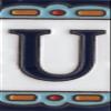 Spanish 7.5cm x 3.7cm Abstract Hand-Painted Ceramic Numbers, Letters, Tiles & Filigree Metal Frames (U) view 1
