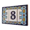 Spanish 7.5cm x 3.7cm Abstract Hand-Painted Ceramic Numbers, Letters, Tiles & Filigree Metal Frames (U) view 2