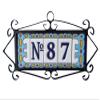 Spanish 7.5cm x 3.7cm Abstract Hand-Painted Ceramic Numbers, Letters, Tiles & Filigree Metal Frames (U) view 4