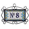Spanish 7.5cm x 3.7cm Abstract Hand-Painted Ceramic Numbers, Letters, Tiles & Filigree Metal Frames (O) view 4