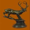 Chalet Lodge Art Elk Stag Buck Deer Hunter Bronze Marble Statue Lodge Sculpture view 1