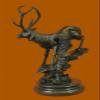 Chalet Lodge Art Elk Stag Buck Deer Hunter Bronze Marble Statue Lodge Sculpture view 3