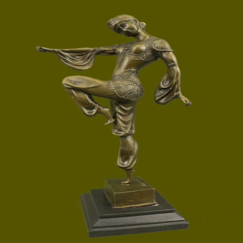 CHIPARUS Dancer W/Striking Pose Bronze Sculpture Art Deco Nouveau Lost Wax Sale