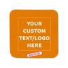 100 Squared Foam Coasters Pack, 4 inch - Customizable Text, Logo - PU Foam, Foldable - Neon Orange view 1