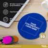 50 Round Foam Bud Coasters Pack, 4 inch - Customizable Text, Logo - PU Foam, Party Favor - Royal Blue view 2