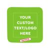 100 Squared Foam Coasters Pack, 4 inch - Customizable Text, Logo - PU Foam, Foldable - Lime Green view 1