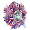 Artisan Patriotic Gnome Welcome Red White and Blue Wreath for Front Door Outside, Independence Day, July 4th Decorations view 2