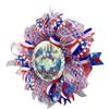 Artisan Patriotic Gnome Welcome Red White and Blue Wreath for Front Door Outside, Independence Day, July 4th Decorations view 3