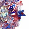 Artisan Patriotic Gnome Welcome Red White and Blue Wreath for Front Door Outside, Independence Day, July 4th Decorations view 4