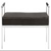 SAFAVIEH Home Collection PIM Shale Velvet/Chrome Long Rectangle Living Room Bedroom Entryway Foyer Office Hallway Upholstered Bench with Arms view 1